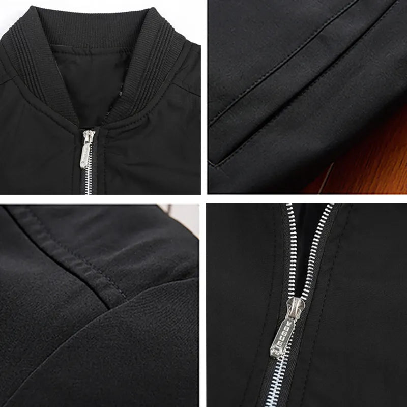 Men's Bomber Zipper Jacket Male Casual Streetwear Hip Hop Slim Fit Pilot Baseball Coats Men Clothing