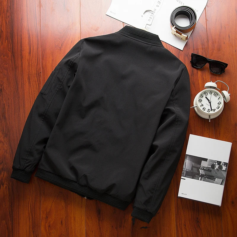 Men's Bomber Zipper Jacket Male Casual Streetwear Hip Hop Slim Fit Pilot Baseball Coats Men Clothing